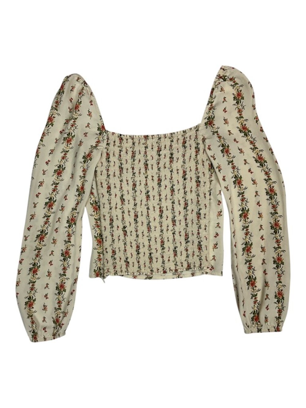 Reformation Floral Reign Top Blouse 6 Cream Romantic DEFECT - Picture 15 of 16